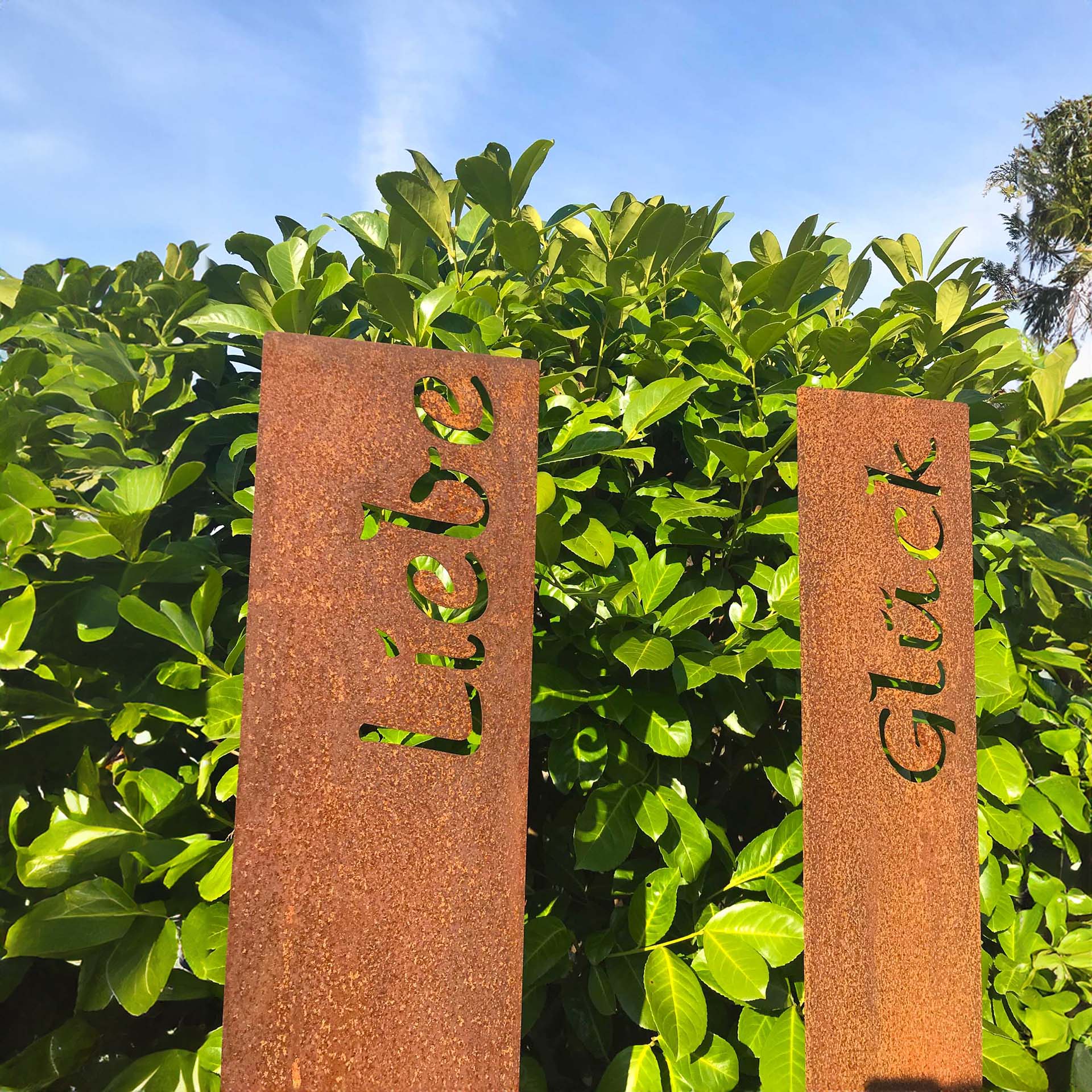 Prima Terra Gartenstele Rost mit Schriftzug Englisch